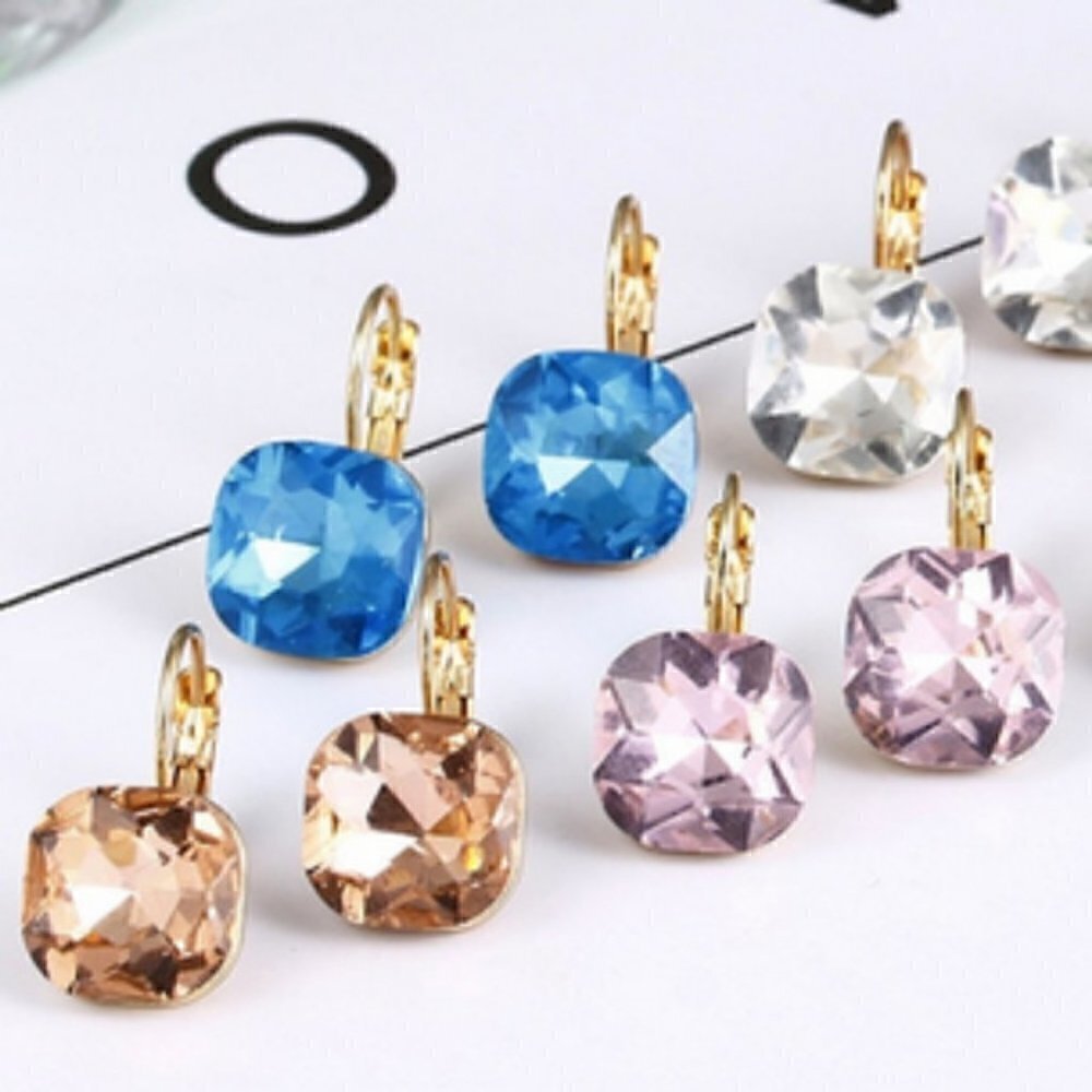 Boho crystal Square Earrings jewelry prom